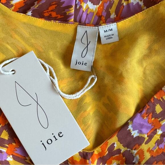 Joie NWT Orange Purple Abstract Adjustable Strap Tank Top Size M - Picture 4 of 7